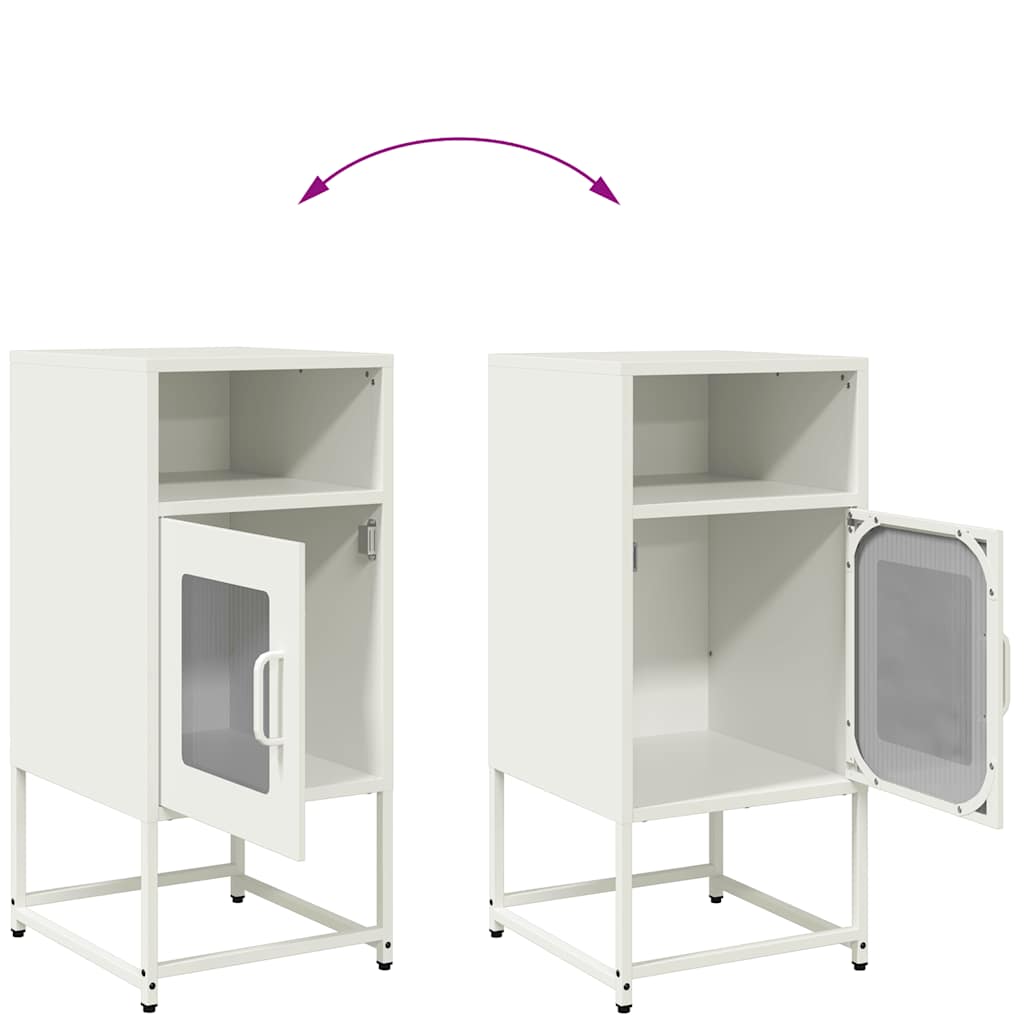 Nightstand White 36x39x78 cm Cold Rolled Steel