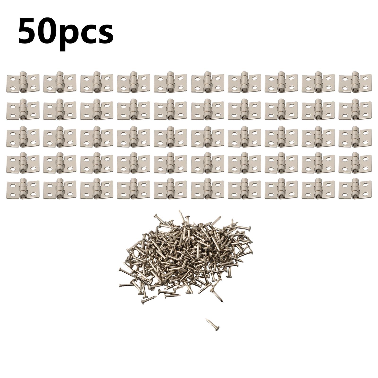 

50Pcs Mini Brass Hinge For Small Craft Door Box Accessories 8*10mm Small Decorative Jewelry Box Hinges Cabinet Door Hinge золотий