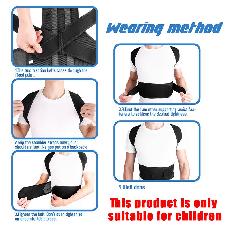 Magnetic Posture Corrector Back Brace For Kids Lumbar Support Pain Relief Straight Shoulder Support