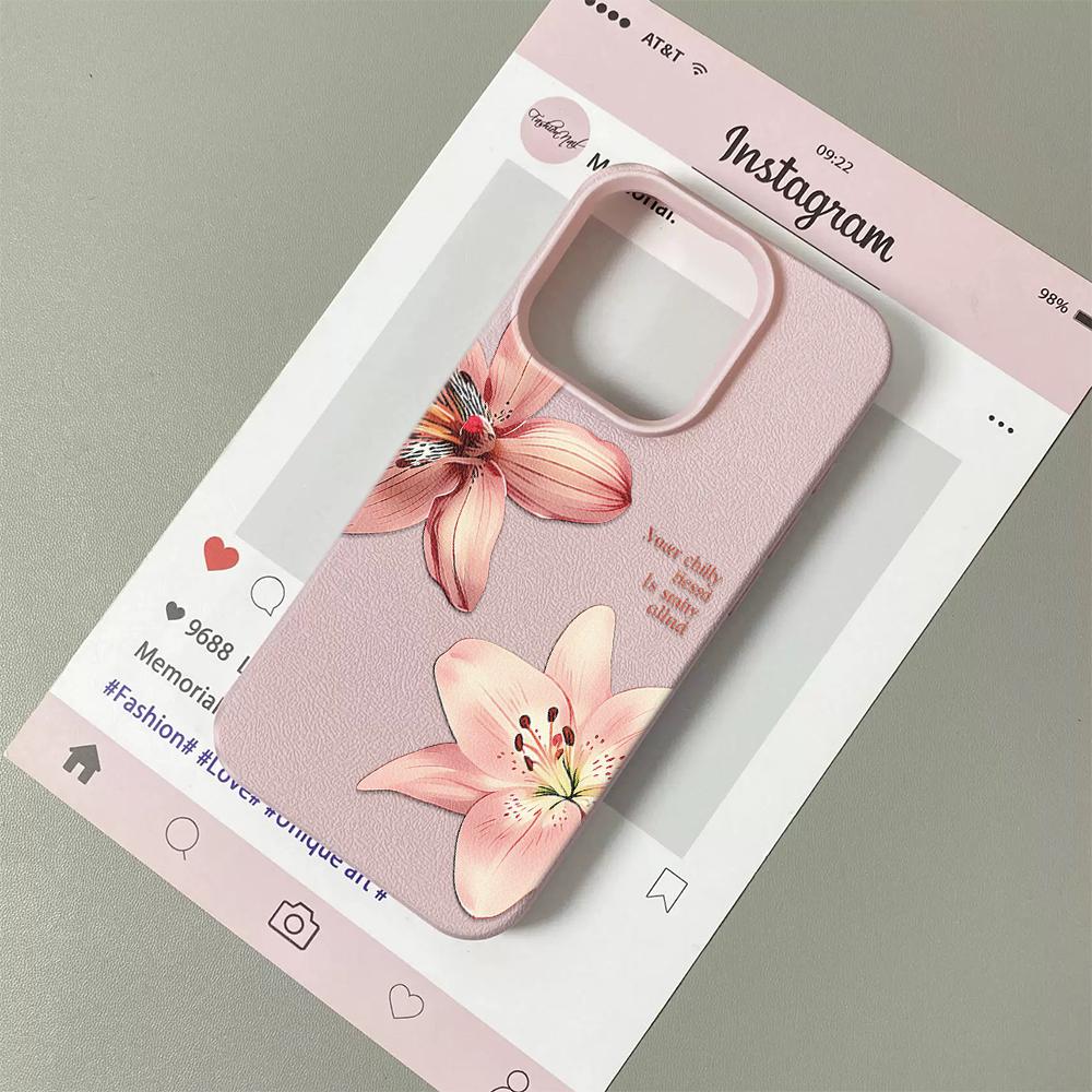 Blue Lily Floral Print Mint Green Phone Case For iPhone 11 Case iPhone 15 17 13 12 14 16 Pro Max Shockproof Cover Funda