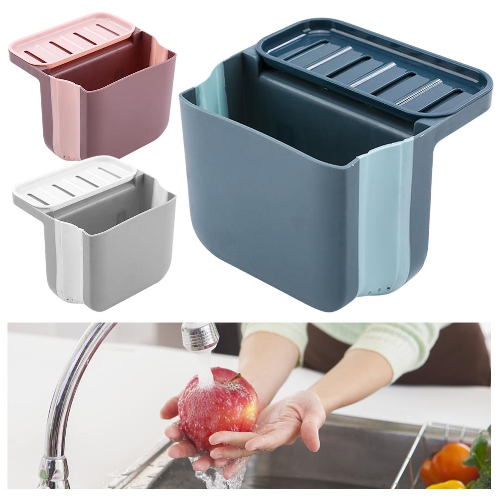 Dry Wet Separation Trash Can Telescopic Draining Basket Soap Sponge Holder Kitchen Sink Drain Basket With Suction Cup