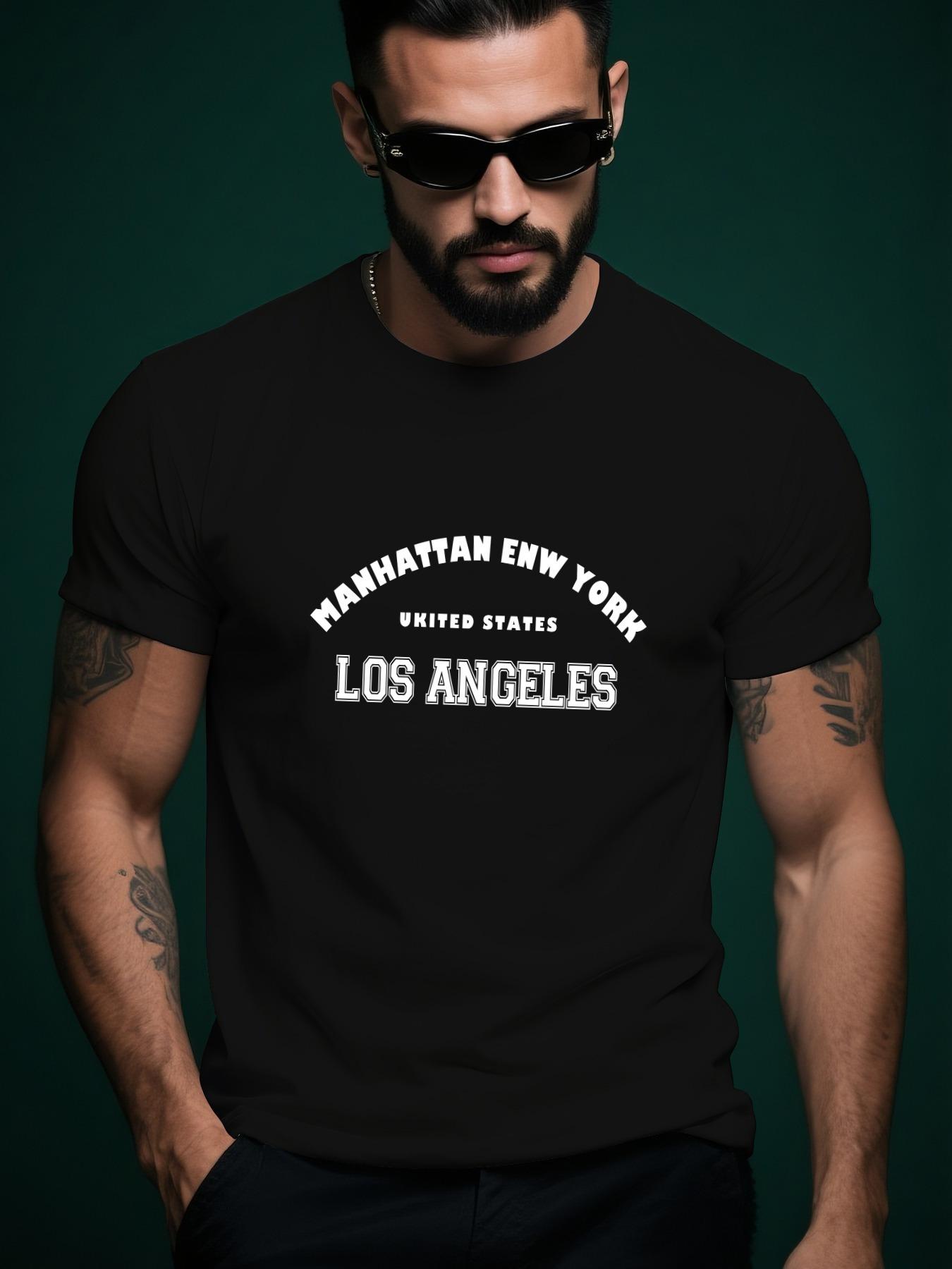 LOS ANGELES Retro Iconic Streetwear Summer Casual Round N... S