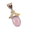 Natural Rose Quartz 925 Solid Sterling Silver Jewelry TwoTone Pendant 1.50" P8A91