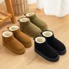 Thick-soled snow boots for outer wear in autumn and winter 2025, new indoor fur short tube, snow cotton piled and thickened cotton shoes.