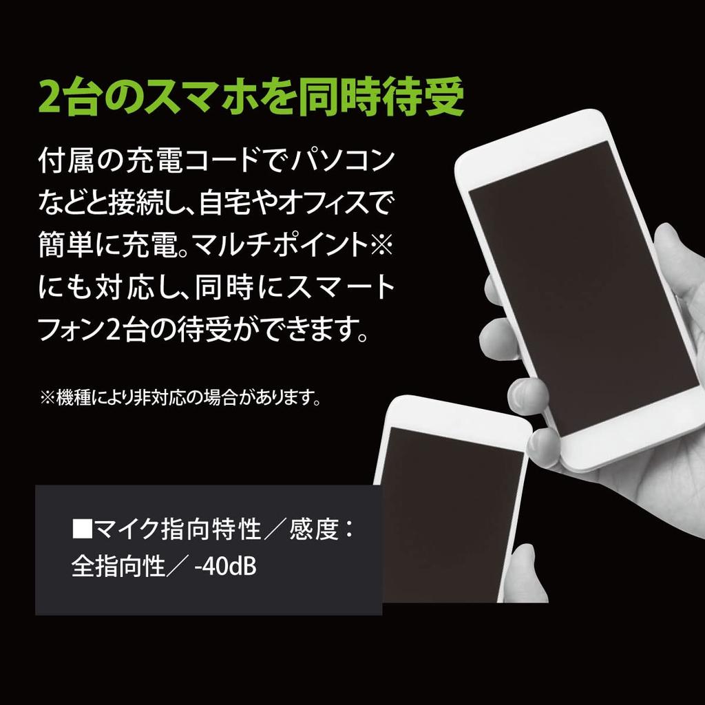 OHM AudioComm Wireless Earphones, Walking Earphones, Neck Earphones with Built-in LED, Neon Colors, Neck-Worn, with Earphone Microphone, HP-W160N