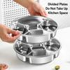 Stainless Steel Divided Plate 5 Compartment Snack Box Reusable Sectioned Food Storage Container for Meal Prep Party Entertaining