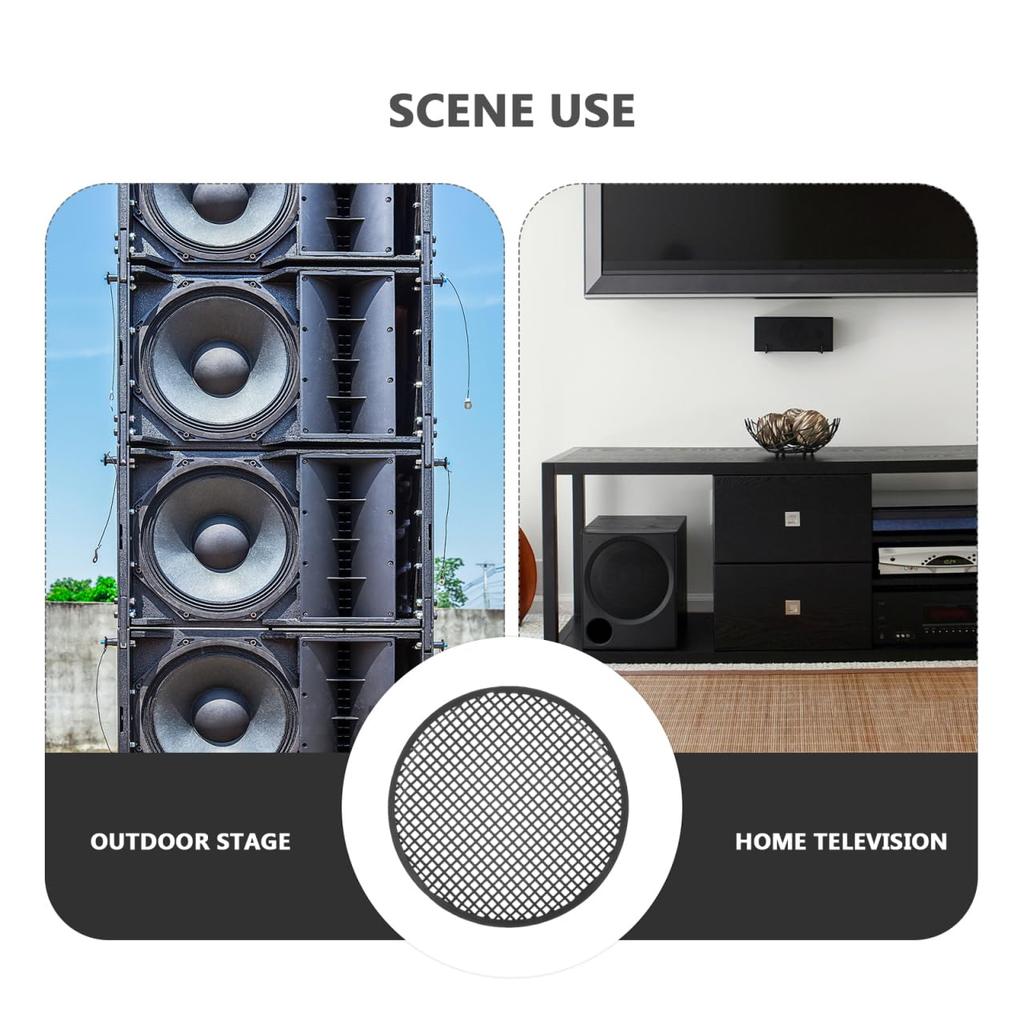 LIFKOME Set of Speaker Grille Covers for Car Universal and 2-Piece Speakers, Black, Repair, Replacement, Decorative, 12-Inch