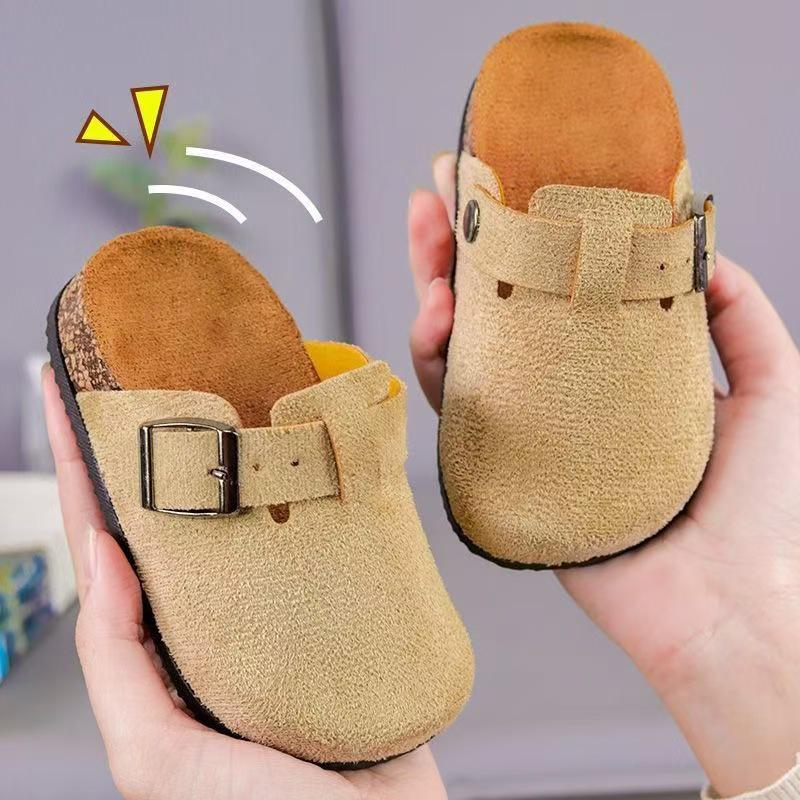 Korean Style Kids' Birkenstock Slippers: Fashionable Closed-Toe with Thick Sole for Boys and Girls