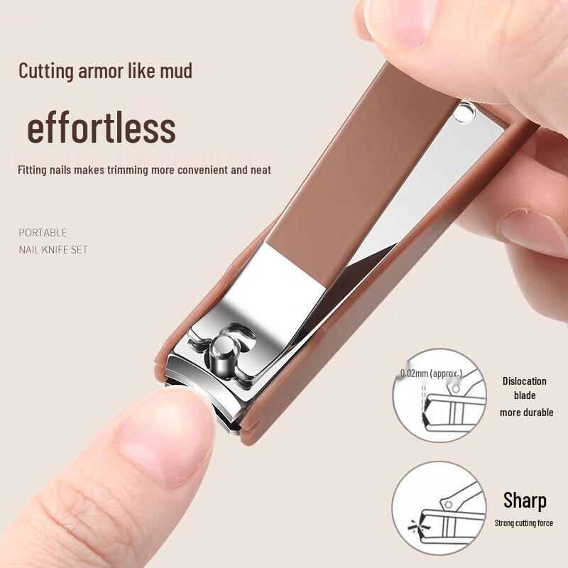 Premium Anti-Splash Nail Clipper Set with Ear Pick - Portable for Men & Women