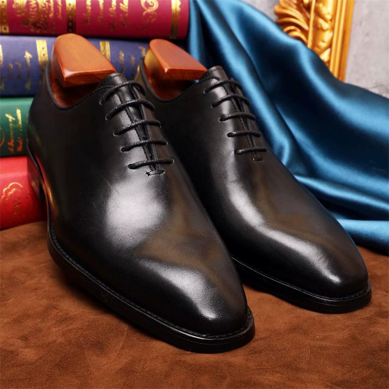 Scarpe Eleganti da Uomo Stile Britannico Moda Retro Punta Acuta Scarpe Casual da Business da Uomo Scarpe Oxford in Vera Pelle Zapatos De Hombre