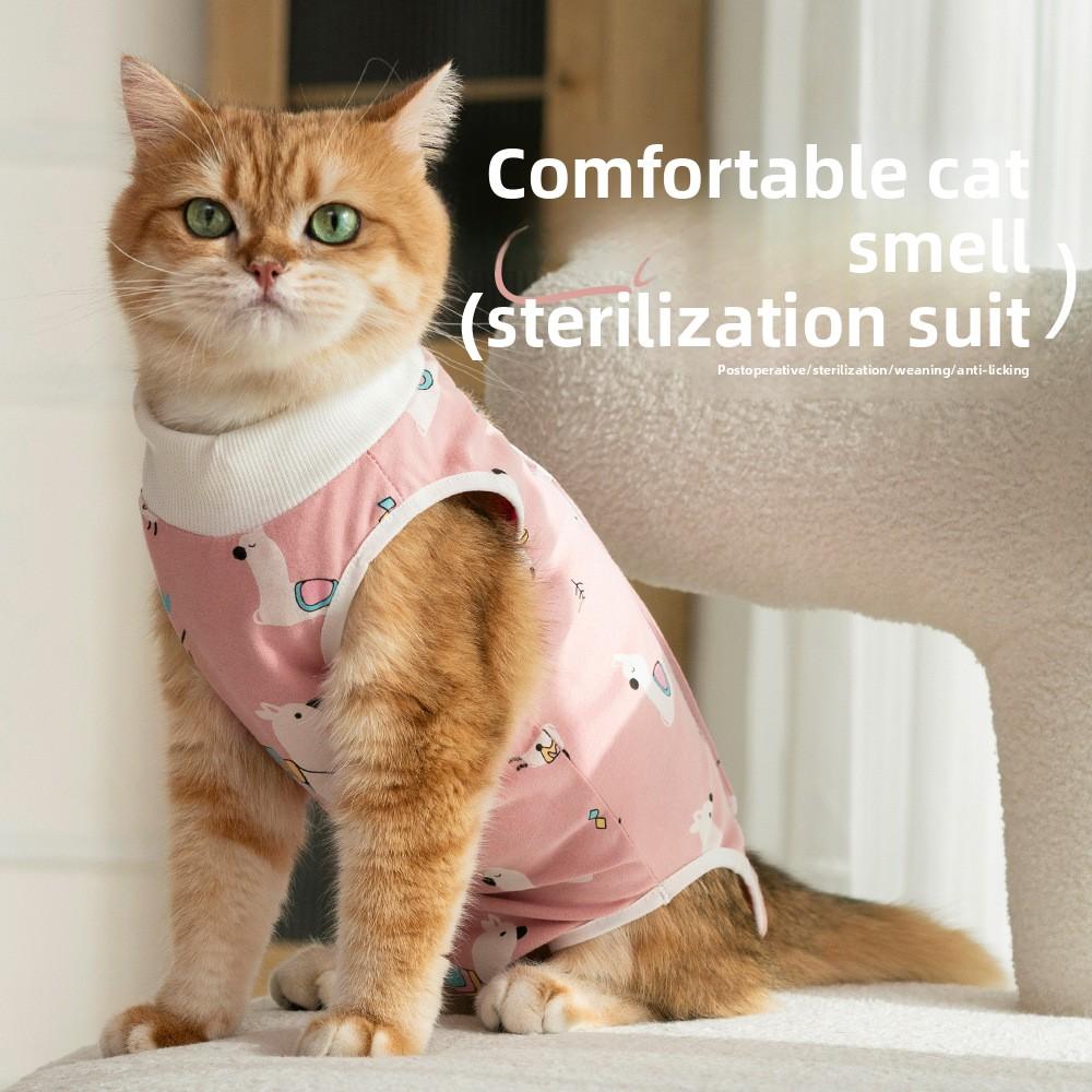 Kedi Kısırlaştırma Giysisi, Ameliyat Sonrası Yalama Önleyici Giysi, Evcil Hayvan Fizyolojik Pantolonu, Dişi Kediler İçin İnce ve Nefes Alabilen Sütten Kesme Giysisi