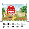 OERJU 5x3ft Cartoon Animal Farm Backdrop Red House Windmill Zoo Cute Pig Dairy Cow Animal Background Kids Happy Birthday Baby Shower Party Banner