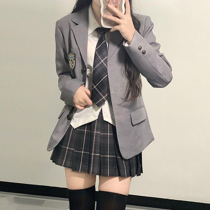 Women's College-Style JK Suit for Autumn/Winter - Student Uniform Jacket for Performance and Class Wear