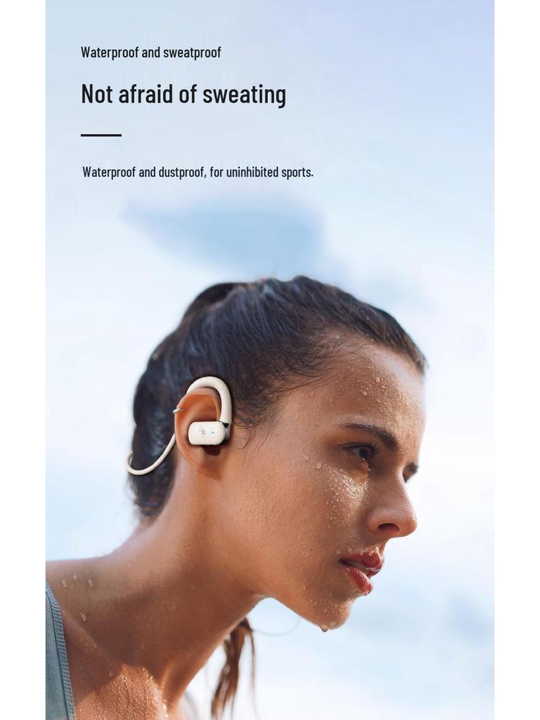 Wireless Bone Conduction Sports Earphones: Neck-Hanging, Open-Ear, Long Battery Life, Noise-Cancelling