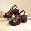 Fashion AIYUQI Women's Sandals Geuine Leather 2025 New Thick-soled Female Sandals  Fish-mouth Summer Sandals High Heels For Women