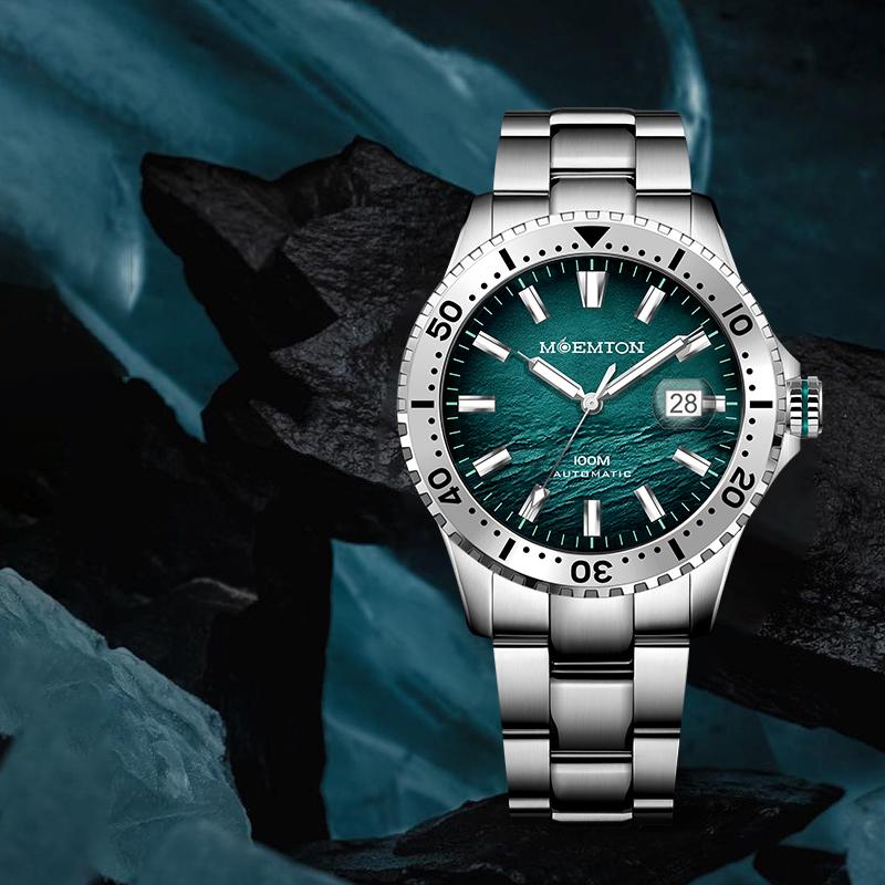MOEMTON man watches, fully automatic mechanical watch, sapphire crystal, sports diving watches for man