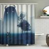 Mystical Forest Landscape Shower Curtain Vintage Nature Backdrop Dark Academia Tapestry Wall Hanging Home Decor Scenic Wall Art