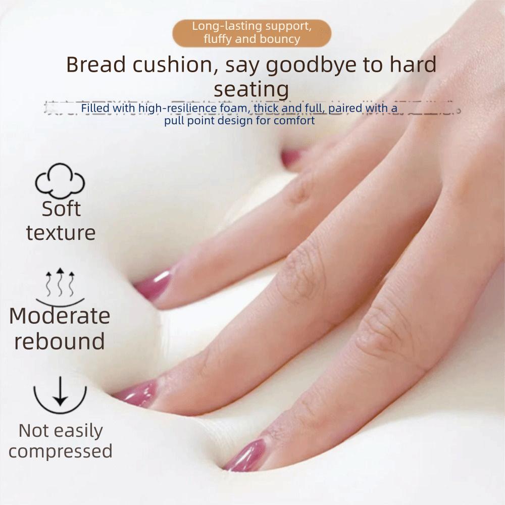 Soft Upholstered Seat Ottoman Compact Design Cream Style Ottoman Soft Pack Stool  Daily Home Use