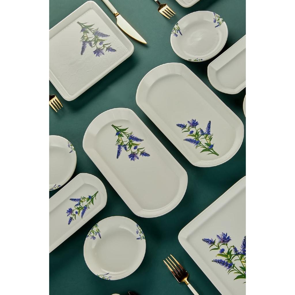 Luxury Ceramic Tile Authentic Clear 14 Piece Breakfast Set For 6 People