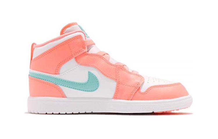 Jordan Air Jordan 1 Mid Top Kids Lifestyle Shoes White Orange Children Aged 3 7 Years Old AT4612-814