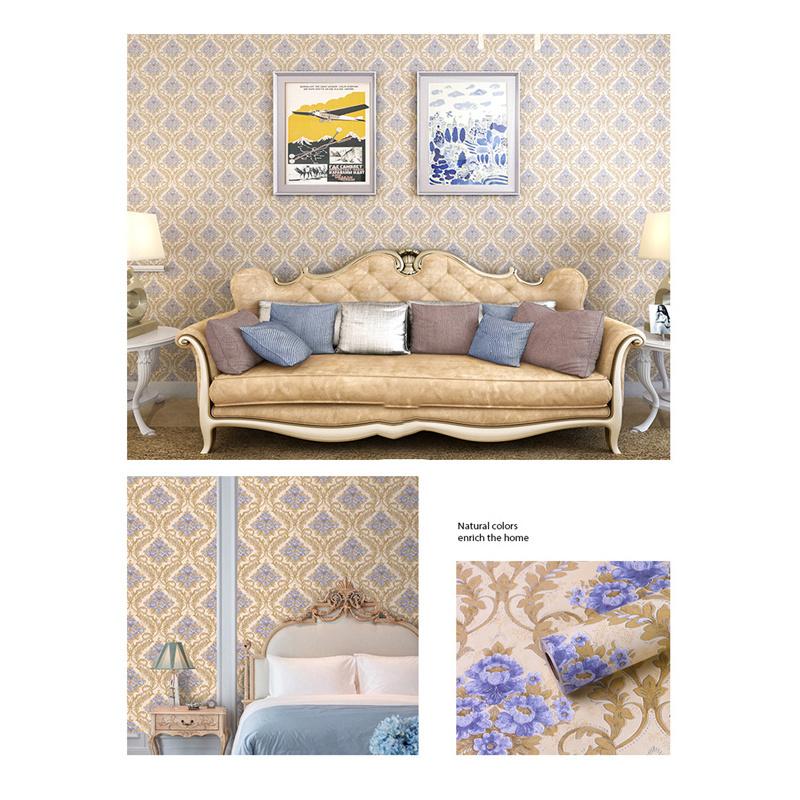 10 m/20 m PVC zahuštěný evropský vintage květinový tištěný podklad Samolepicí samolepky na renovaci tapet Dekorace hotelu