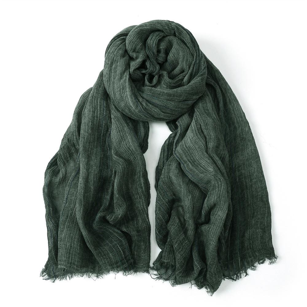 Chic Retro Tie-Dye Cotton-Linen Scarf: Unisex Warm Neck Warmer for Autumn/Winter