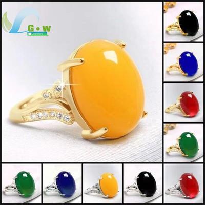Anillo de Ágata Roja y Jade con Apertura Ajustable Estilo Simple Anillo de Calcedonia Plata de Ley para Mamá Anillos para Mujer Joyería Fina Regalo
