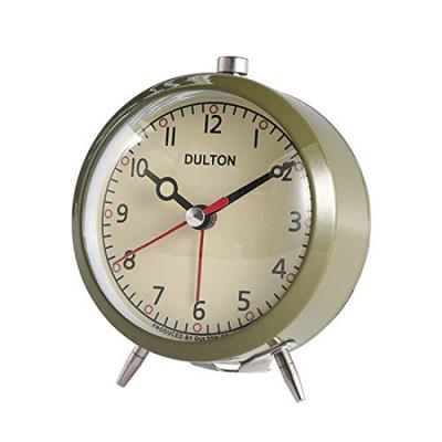 Dulton Wecker Olivgrün Er macht kein Ticken, aber ist niedlich genug, dass man sich nie daran satt sieht Analoger Wecker Schleichwerk Höhe 110mm Breite