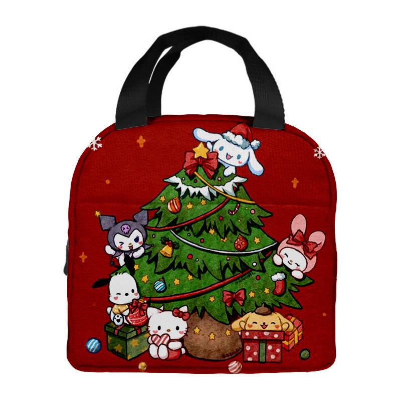 Portable Lunch Box Bag Cartoon Thermal Insulation Bag Lunch Bag Christmas