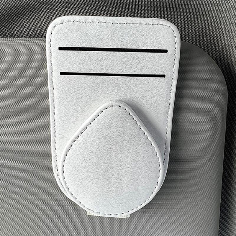 Car Sun Visor Glasses Case Leather Eyeglasses Clip Multifunction Magnetic Sunglasses Hanger Holder Universal Interior Accessorie