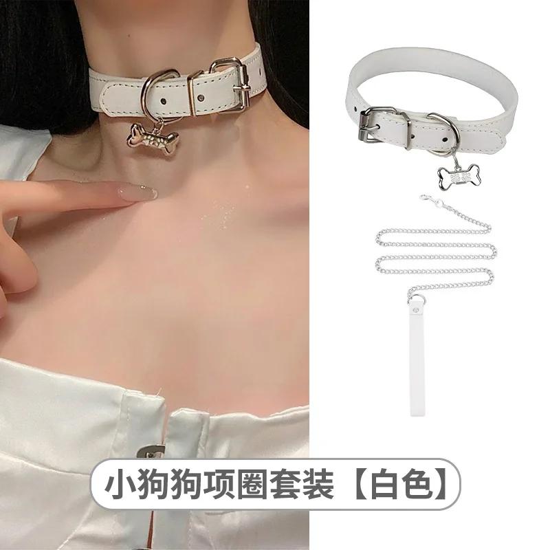 

Sweet Cool Cute Bone Collar Couple Personalized Choker Spicy Girl Neck Band Punk Dog Necklace