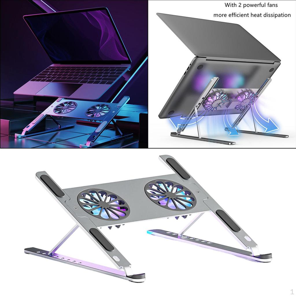 Adjustable Laptop Holder with Detachable Cooling Fan - Portable Stand for