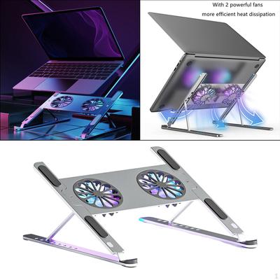Adjustable Laptop Holder with Detachable Cooling Fan - Portable Stand for
