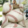 Baseball Stitch Print Flannel Throw Blanket Super Soft Warm Blanket for Sofa Bed Sports Pattern Home Decor Gift