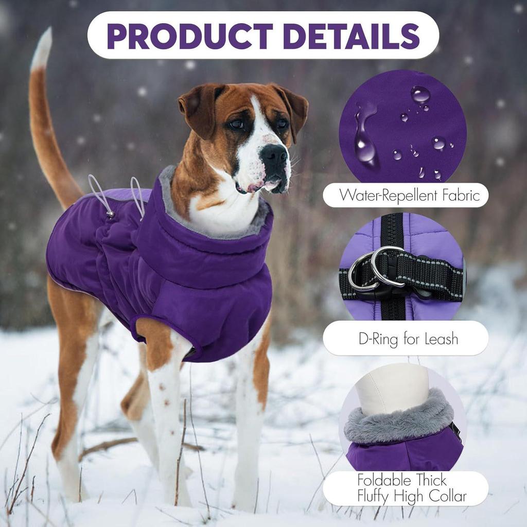 Russian Extreme Cold Waterproof Dog Coat - Windproof, Anti-freeze, Cotton Clothing for Large Dogs