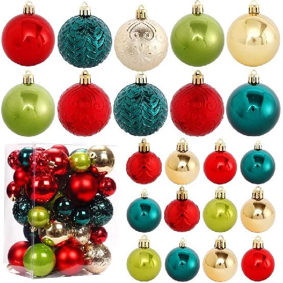

Christmas Tree Ornaments, 40pcs Christmas Ball Ornaments Set Shatterproof Christmas Tree Decorations for Xmas 40set