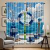 2pcs   Seaside Vacation Print Curtains Polyester Rod Pocket Design Light Filtering for Bedroom Living Room Office   Machine Washab