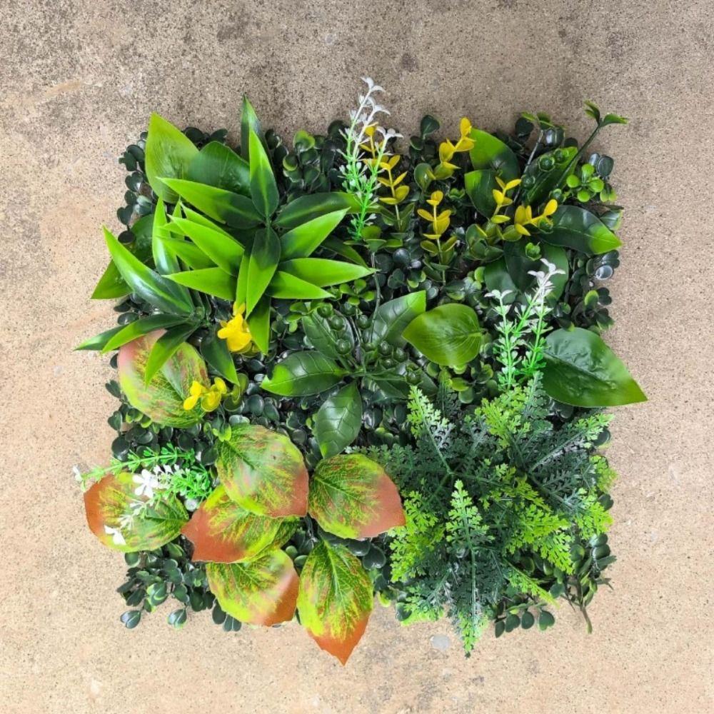 DIY Artificial Plant Wall Panel Sunflower Artificial Fern Grass  Background Wall Decoration