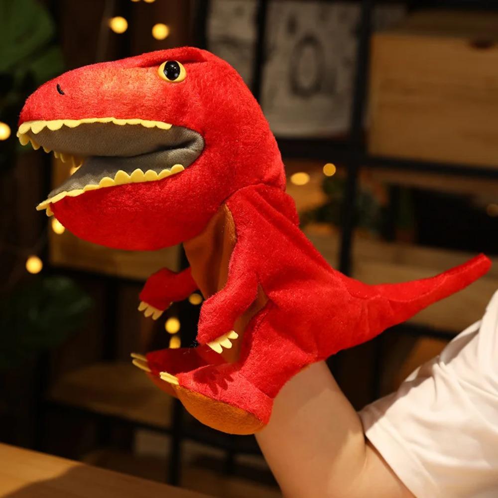 New 11 style Dinosaur Hand Puppet Plush toys Kindergarten performance Hand control glovesTriceratops Tyrannosaurus Dilophosaurus