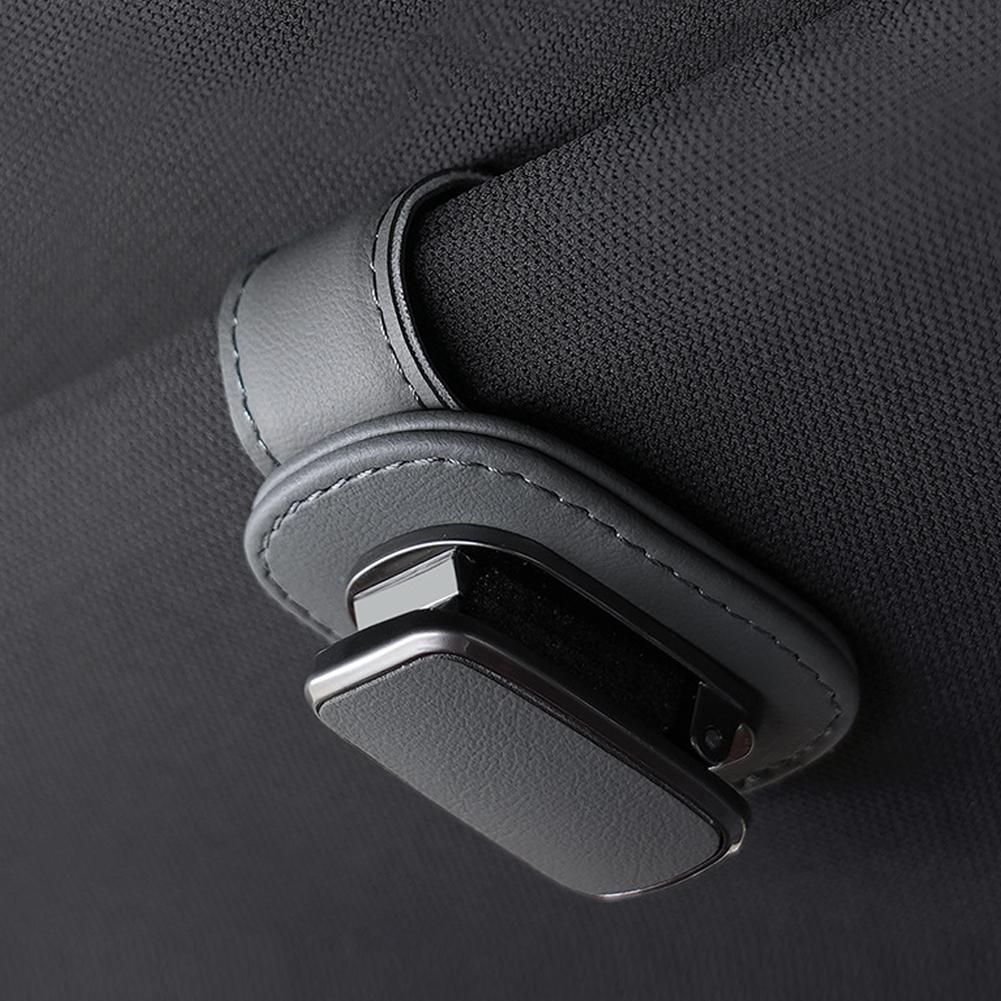 Superfiberläder Bil Glasögon Förvaringshållare Klämma Solskydd Solglasögonhållare Auto Interiörtillbehör