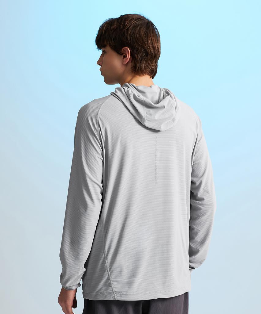 Leijibi Tech Flow Hydro Performance Loose Fit Zip-Up Hooded Rash Guard M Light Grey