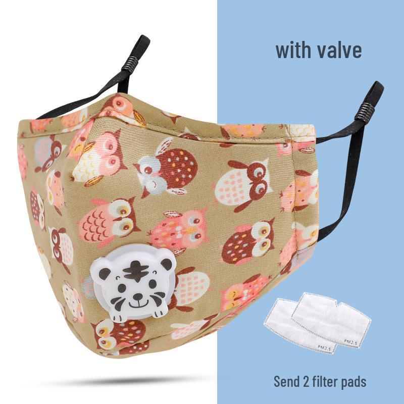 Kids' Cute Autumn/Winter Breathable Cartoon Mask for Ages 5-10, Windproof and Warm