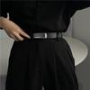 Simple Genuine Leather Belts 110/120/130cm Men's Waistband Luxury Metal Buckle Belt  Male