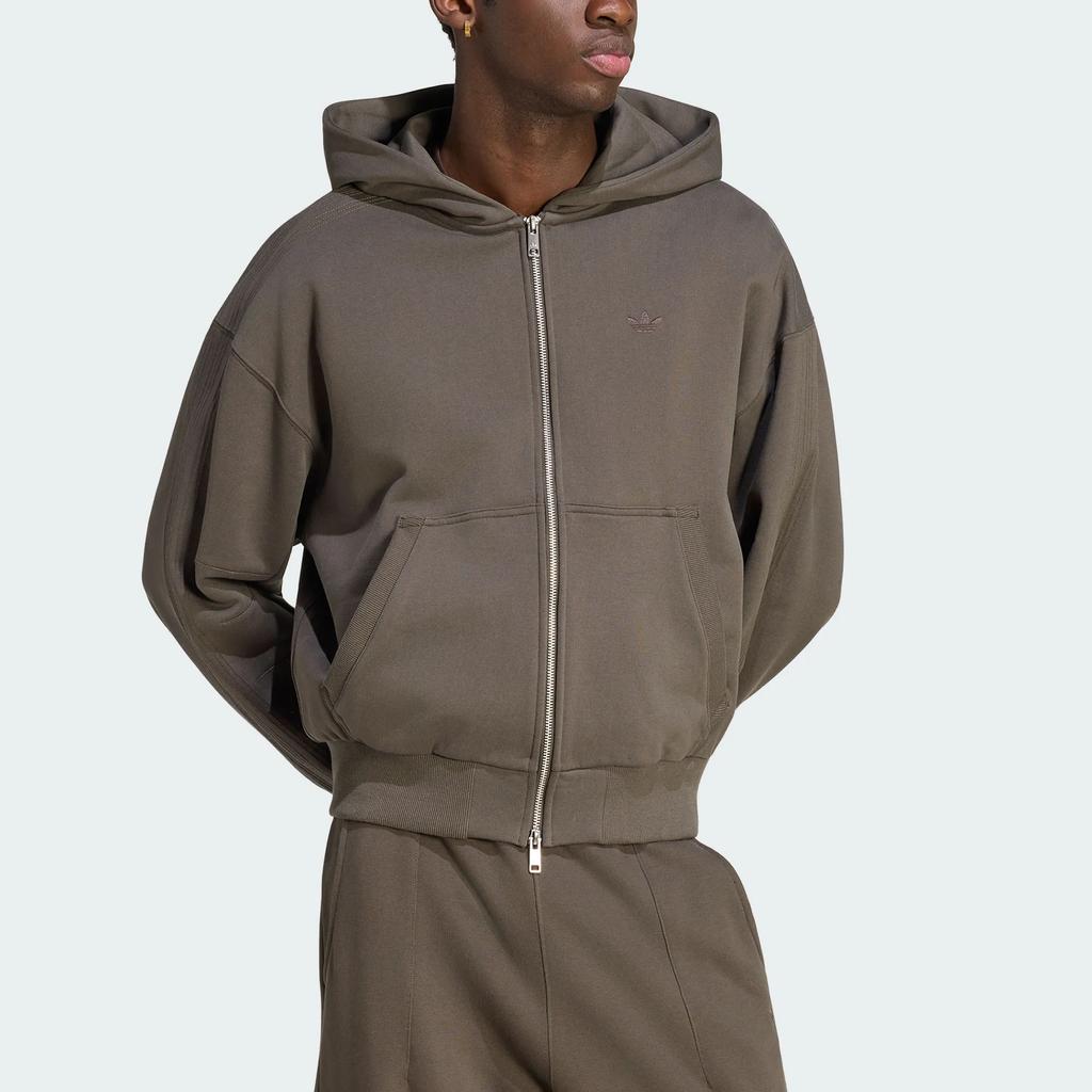 Men's Adidas Originals ESSENTIALS Jackets Men's Dark Brown Hooded (Non-detachable) Moderate
