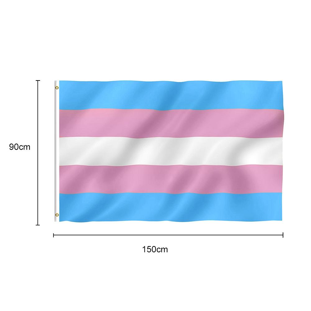 LGBT Trans Transgender Pride Flag 90x150cm Polyester Rainbow Gay Flags For Decor