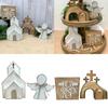 Tray Wood Nativity Easters Tombs Resurrections Scenes Set Home Decorations