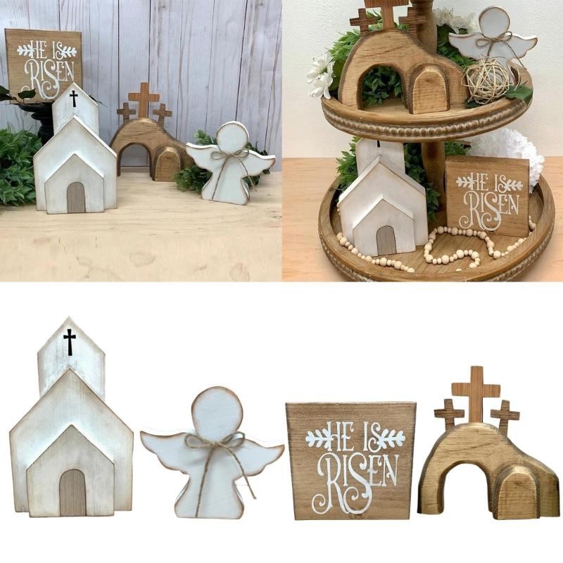 Tray Wood Nativity Easters Tombs Resurrections Scenes Set Home Decorations