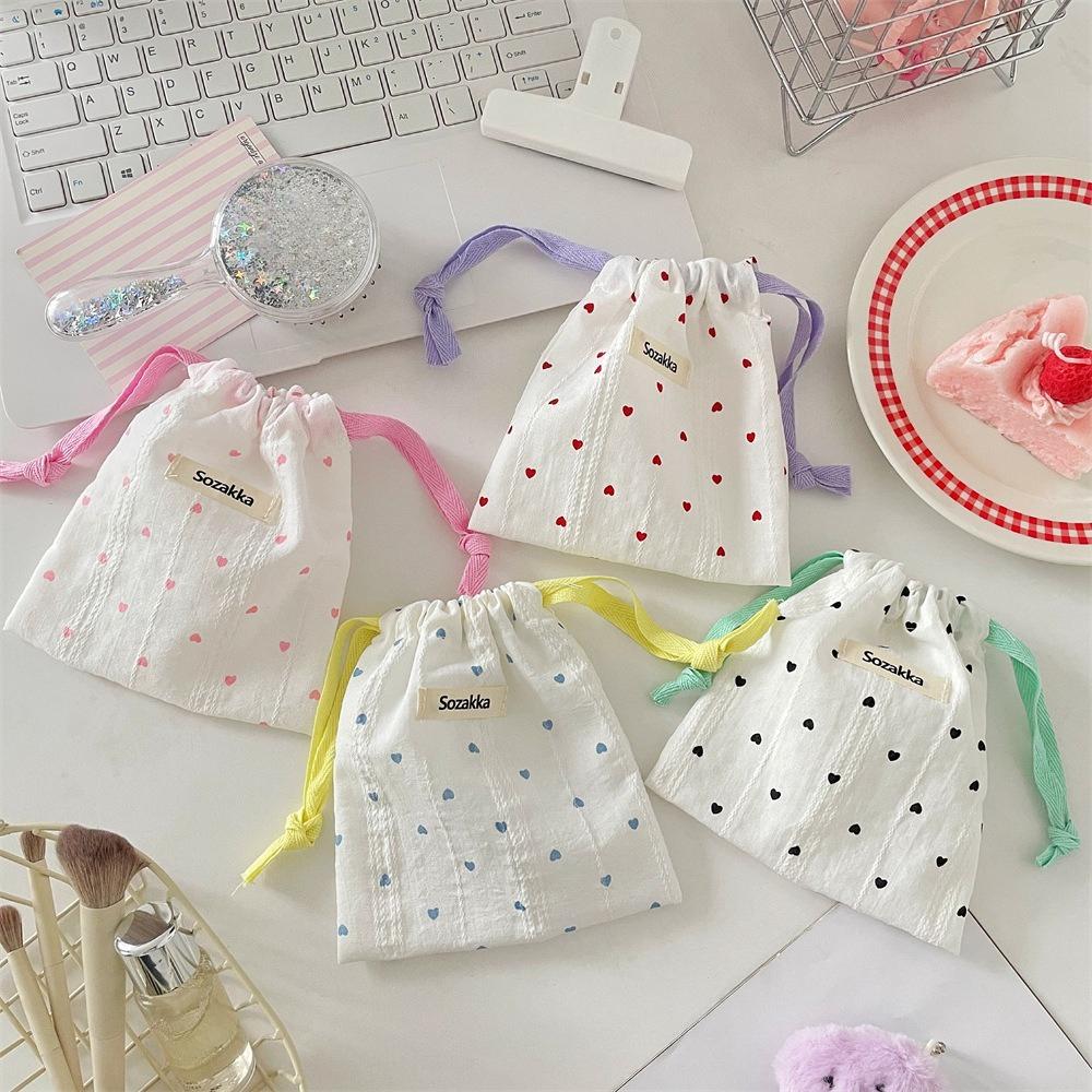 Cute Small Coin Purse Case Drawstring Bag for Women Girls Jewelry Lipstick Cosmetic Storage Pouch