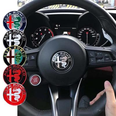 For Giulietta Mito Giulia Stelvio Brera 147 156 159 40mm Car Steering Wheel Emblem Sticker Central Console Knob Badge