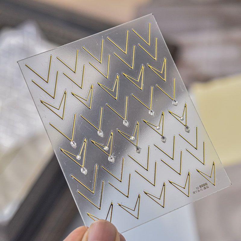 

Gilding Silver Deep V French Nail Sticker Relief 5D New Arrival 3dstereo Internet Celebrity Ins Nail Sticker Decorations New Bronzing Deep v French 5000((Crystal Drill))